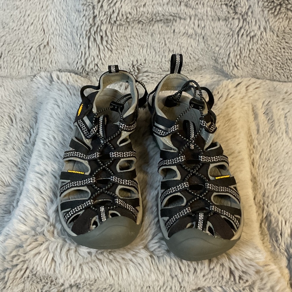 Keen Women’s size 8.5 Black and silver Waterproof Sandals